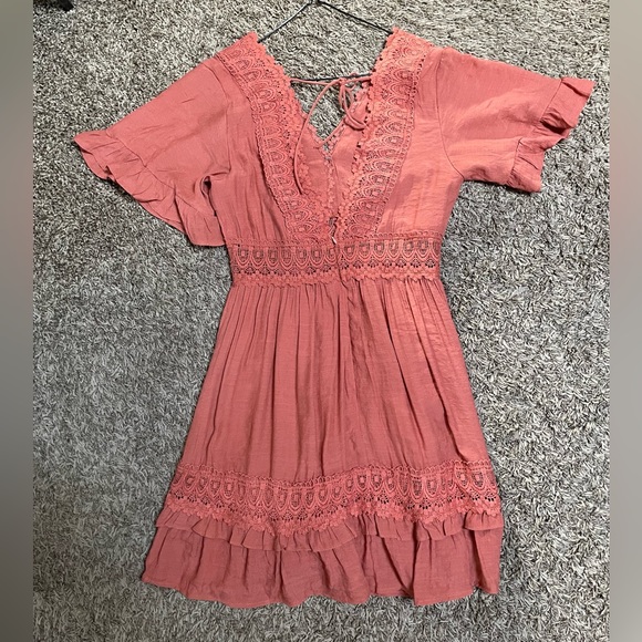 FRANCESCAS PINK/ORANGE DRESS - Picture 2 of 3